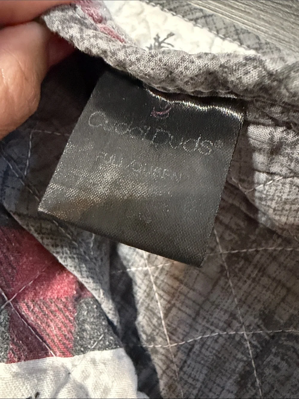 Cuddl Duds Red, Gray & Cream Deer Patchwork Quilt